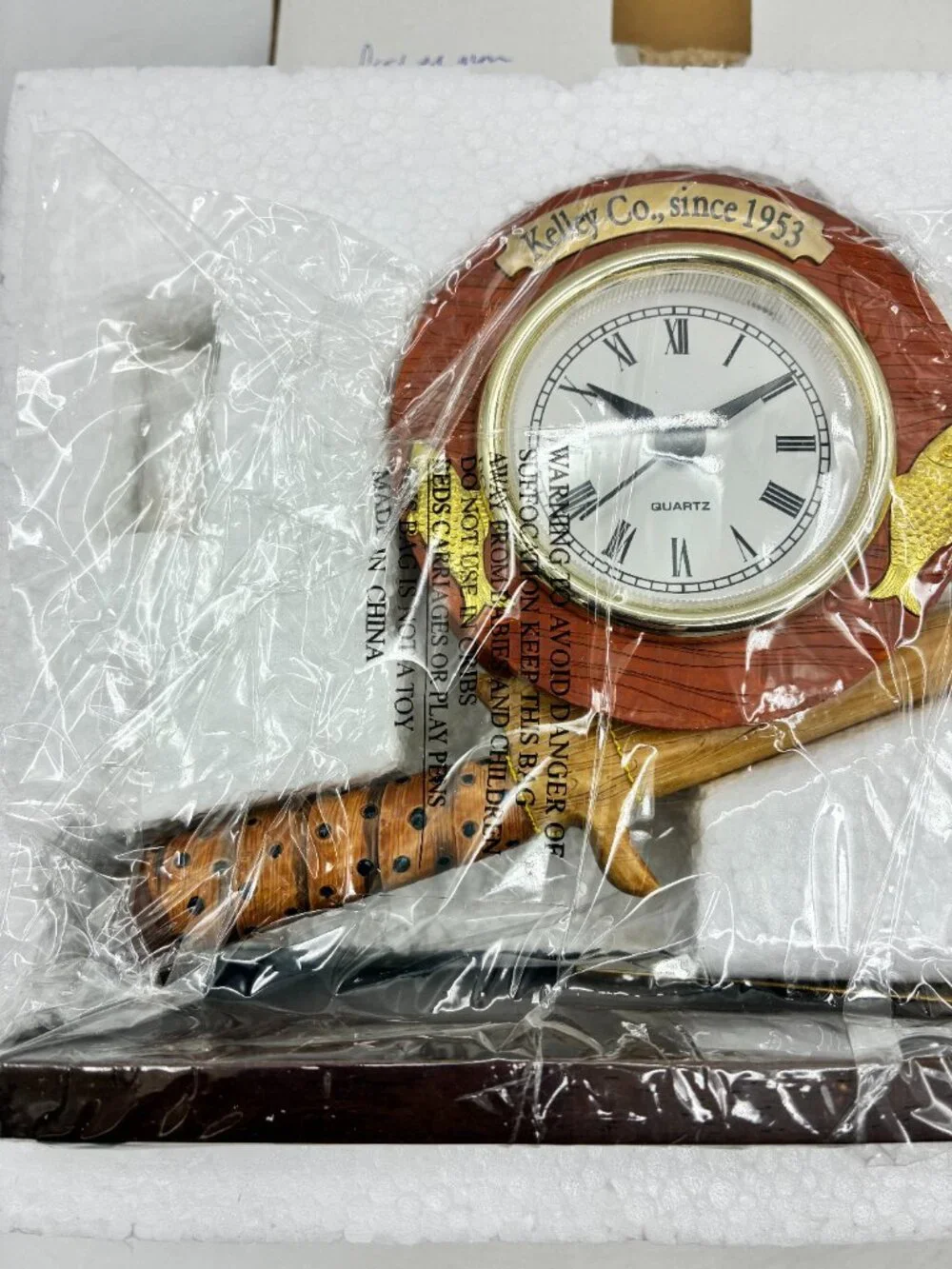House of Lloyd Fishin' Time Desk Clock & Pen Holder Kelley Co. 1999 New in Box